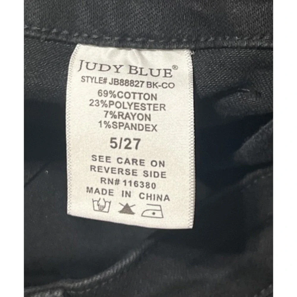 Judy Blue High Waisted Patch Pocket Straight Leg Black Jeans SZ 5/27 (27x33) - Picture 4 of 10